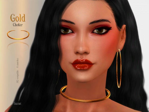  The Sims Resource: Gold Choker by Suzue