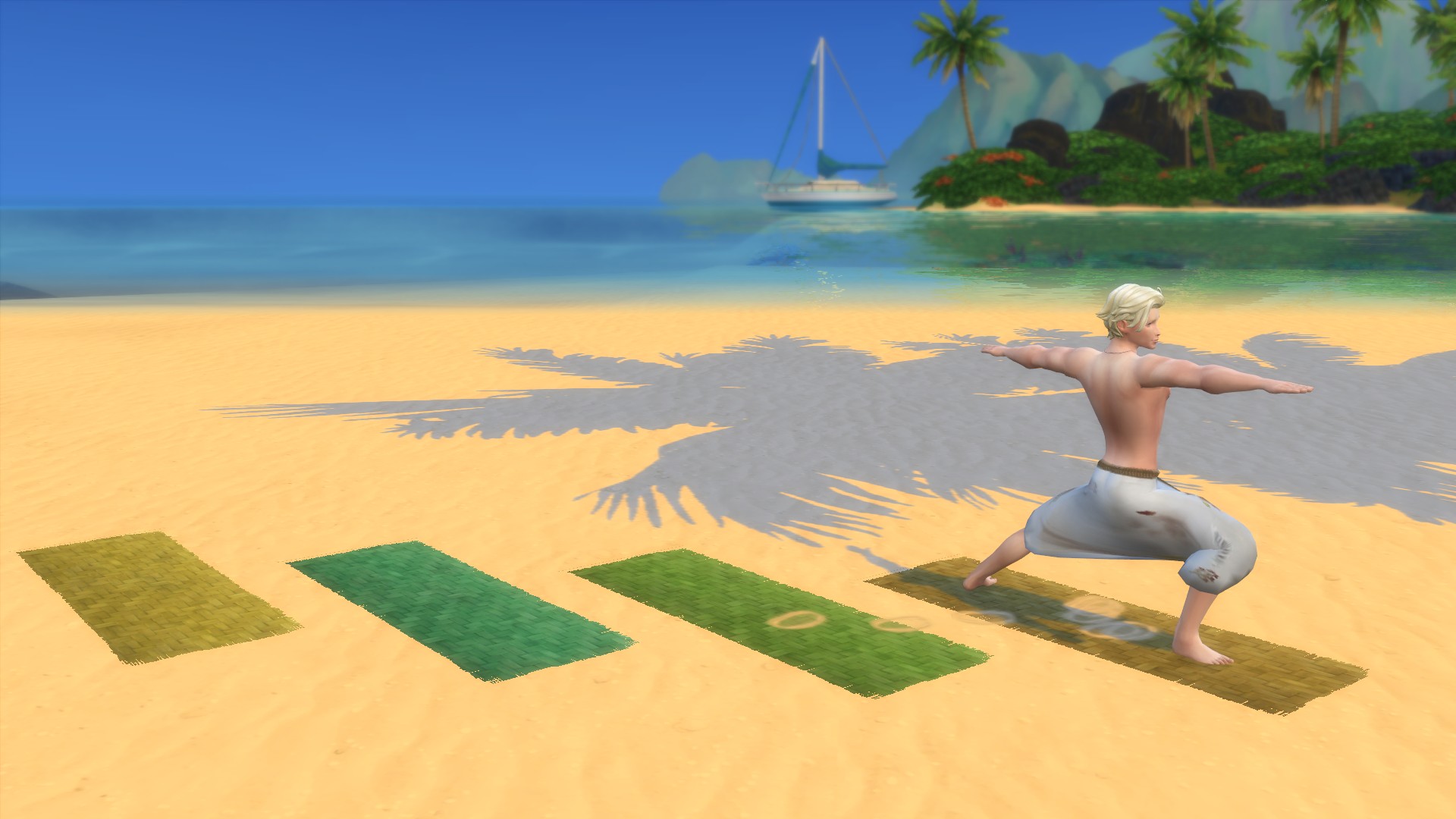Mod The Sims Braided Palm Leaf Yoga Mat by Serinion • Sims 4 Downloads