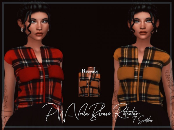  The Sims Resource: Pw Voila Blouse retextured by Reevaly