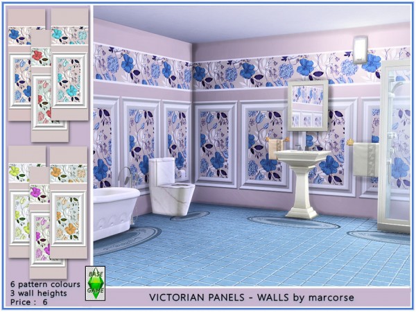 The Sims Resource: Victorian Panels - Walls by marcorse • Sims 4 Downloads