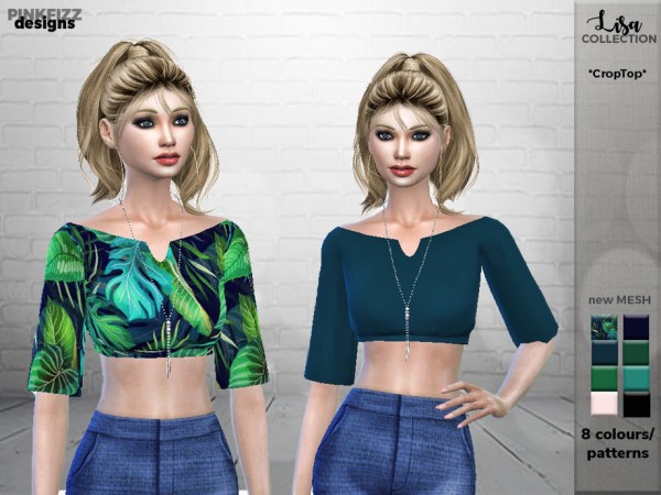  The Sims Resource: Lisa Crop Top   PF101 by Pinkfizzzzz