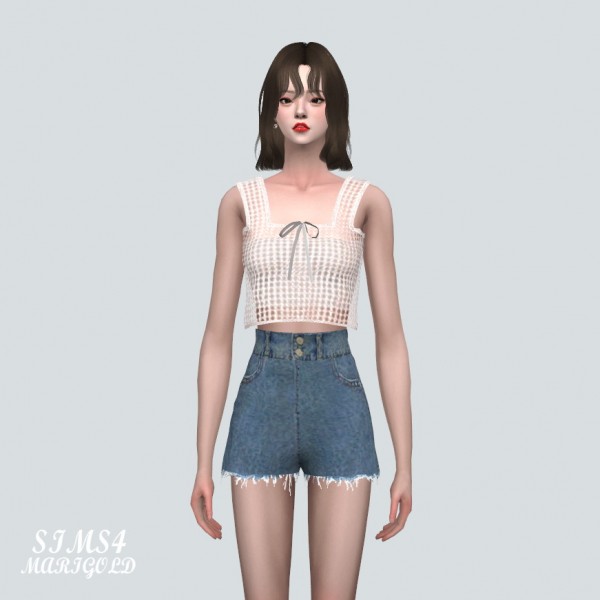  SIMS4 Marigold: Summer Mesh Sleeveless Crop Top