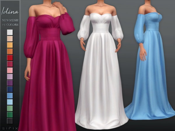  The Sims Resource: Idina Dress by Sifix