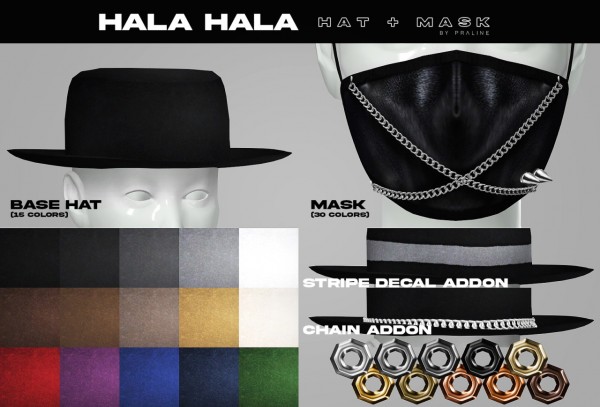  Praline Sims: Hala Hala mask and hat