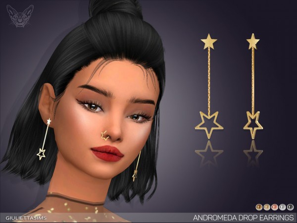 The Sims Resource: Andromeda Drop Earrings by feyona