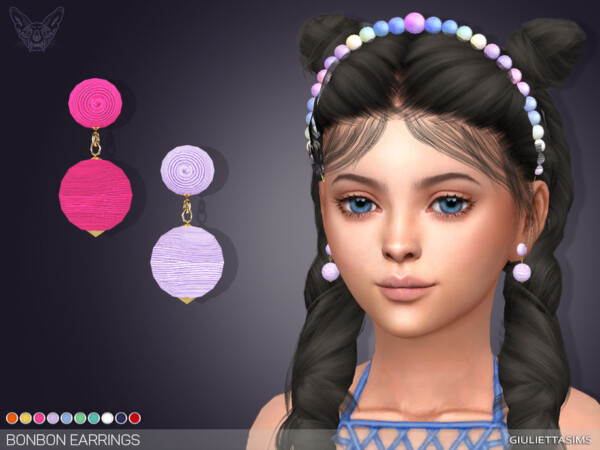 The Sims Resource: Bonbon Earrings For Kids by feyona