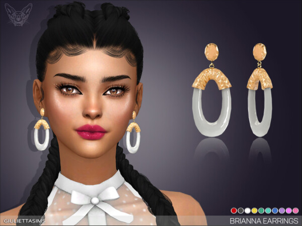 The Sims Resource: Brianna Drop Earrings by feyona