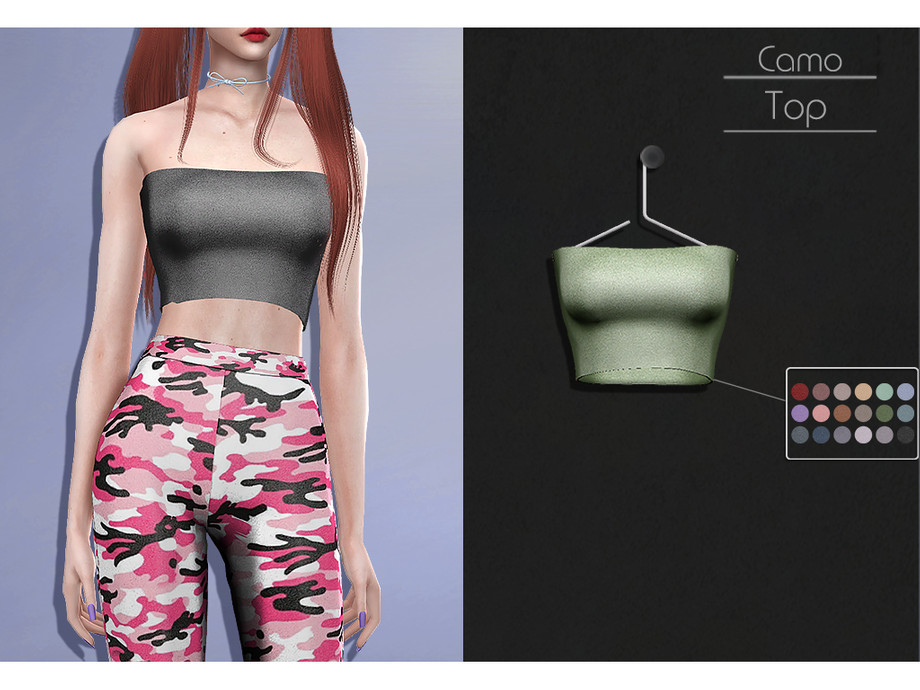 The Sims Resource: Camo Top by Lisaminicatsims • Sims 4 Downloads