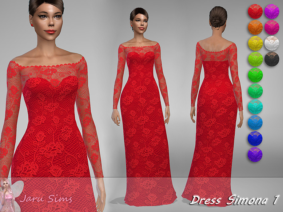 The Sims Resource: Dress Simona 1 by Jaru Sims • Sims 4 Downloads