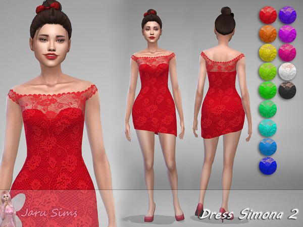 The Sims Resource: Dress Simona 2 by Jaru Sims
