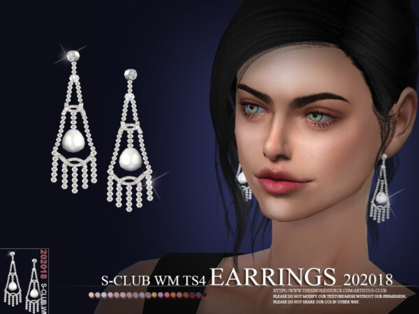 The Sims Resource: Earrings 202018 by S Club
