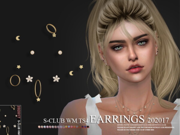 The Sims Resource: Earrings 202017 by S Club