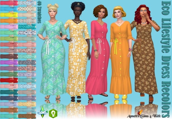 Annett`s Sims 4 Welt: Eco Lifestyle Dress Recolors