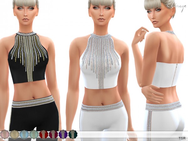  The Sims Resource: Embellished Halterneck Top by ekinege