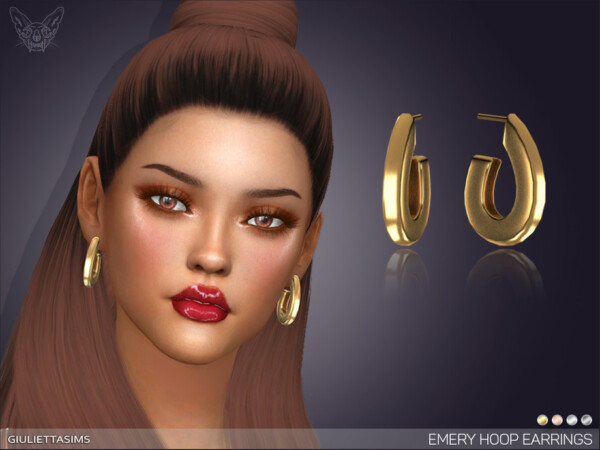 The Sims Resource: Emery Hoop Earrings by feyona