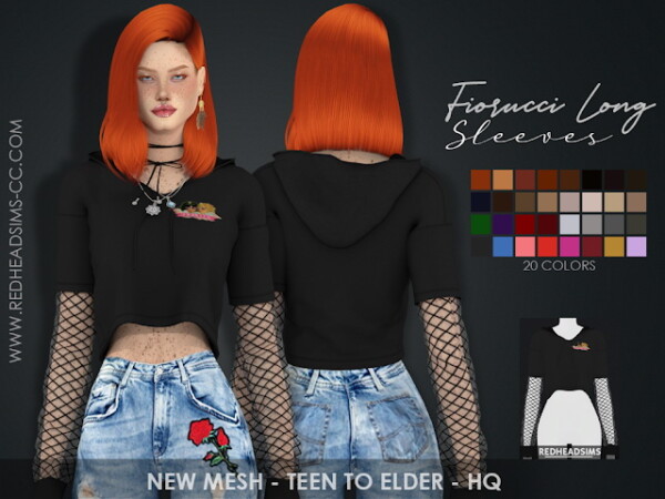 Red Head Sims: Long sleeves blouse