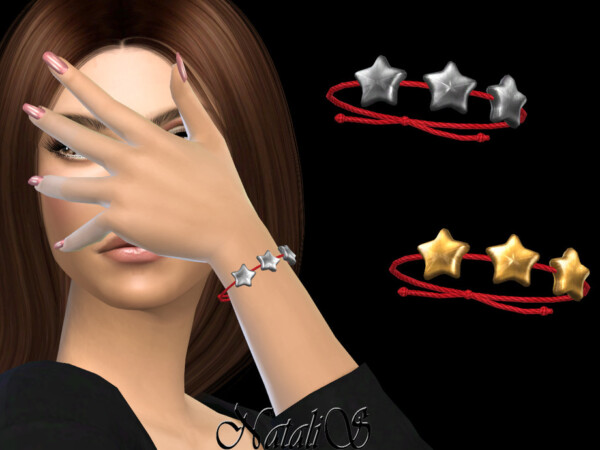 The Sims Resource: Flat star string bracelet by NataliS