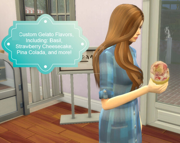 Mod The Sims: Here Is A Gelato Parlor With 16 Custom Flavors by Laurenbell2016