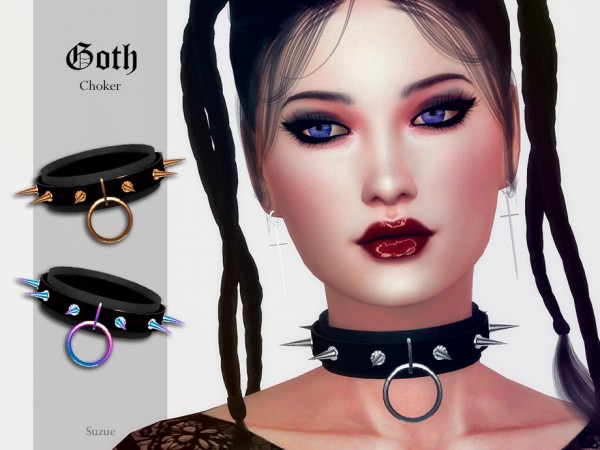  The Sims Resource: Goth Choker by Suzue