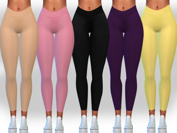 The Sims Resource: 15 Colour High Waist Athletic Basic Leggings by Saliwa