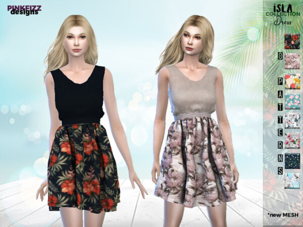The Sims Resource: Isla Dress by Pinkfizzzzz
