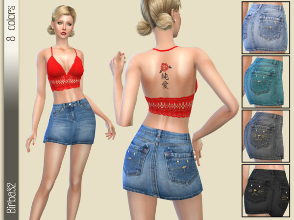 The Sims Resource: Kitty skirt by Birba32