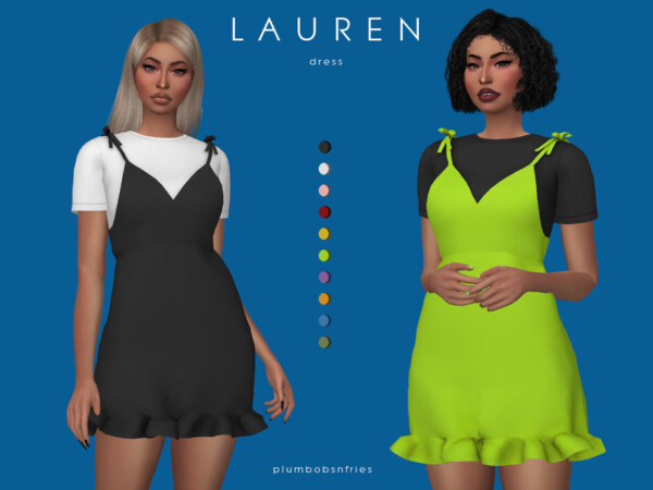 The Sims Resource: Lauren dress by Plumbobs n Fries