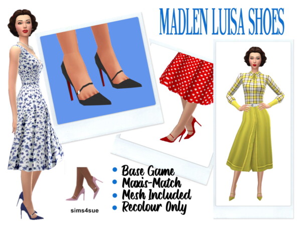 Sims 4 Sue: Madlen`s Luisa Shoes recolored