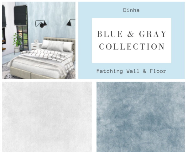 Dinha Gamer: Matching Walls and Floor   Blue and Gray Collection