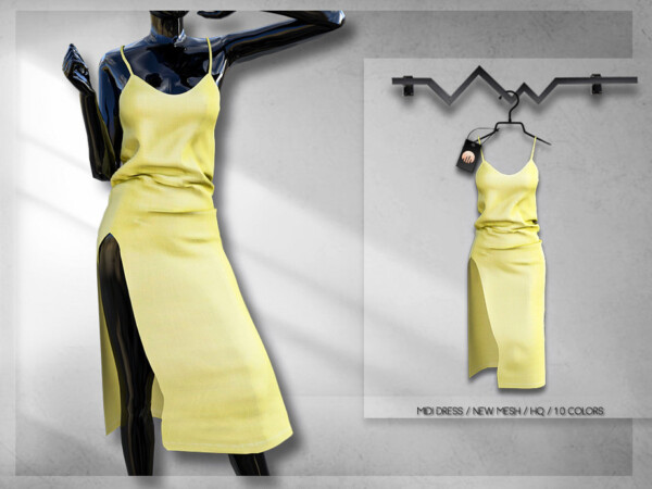 The Sims Resource: Midi Dress BD255 by busra tr