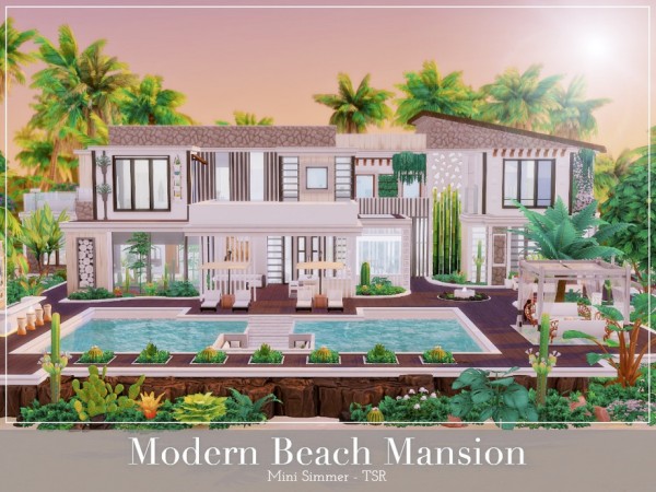 The Sims Resource Modern Beach Mansion By Mini Simmer Sims 4 Downloads