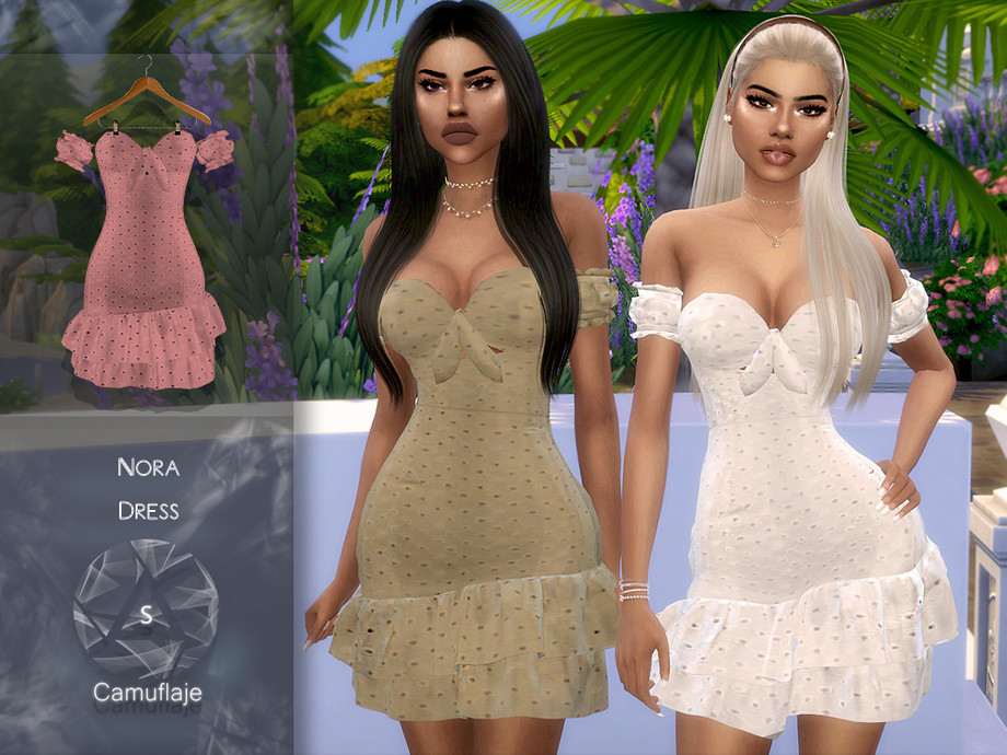 The Sims Resource: Nora Dress by Camuflaje • Sims 4 Downloads
