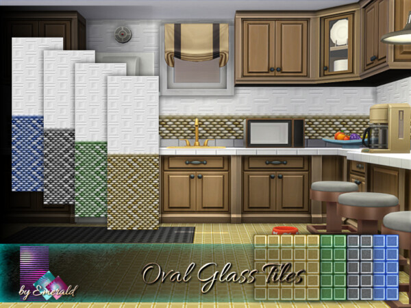 The Sims Resource: Oval Glass Tiles by emerald