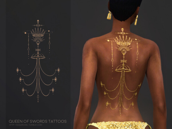 The Sims Resource: Queen Of Swords tattoos by sugar owl