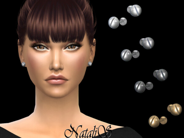 The Sims Resource: Screw stud earrings by NataliS