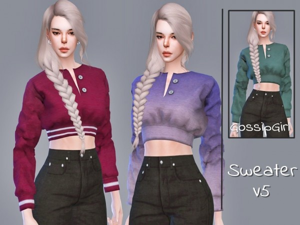  The Sims Resource: Sweater V5 by GossipGirl S4