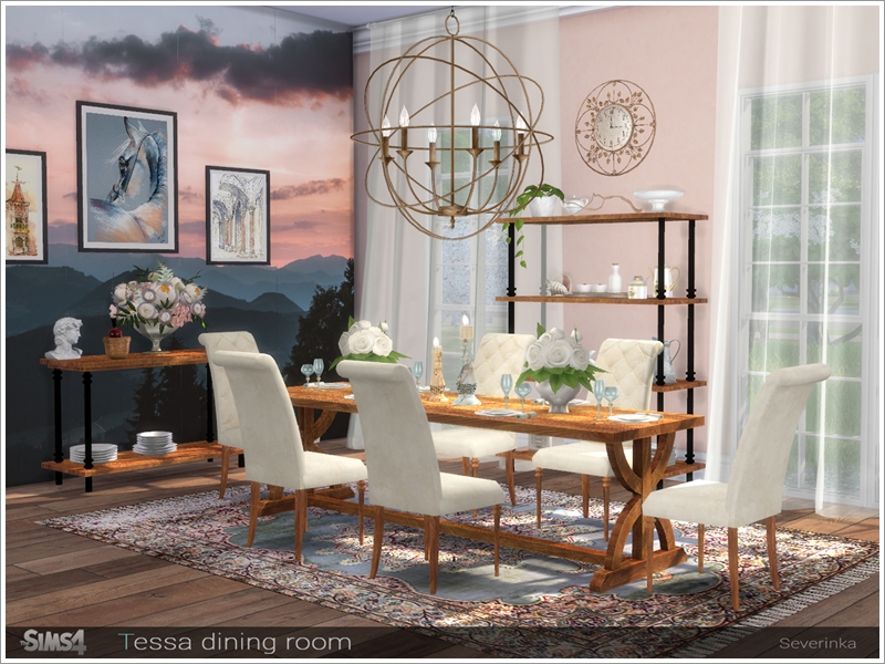 The Sims Resource Tessa dining room by Severinka • Sims 4