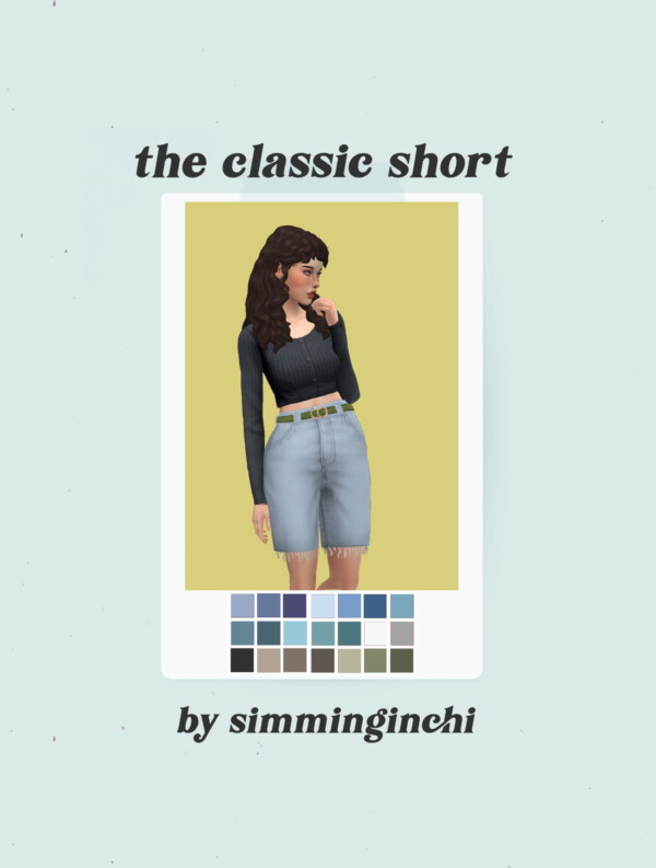 Simminginchi: The Classic Jean Short and belt overlay recolor