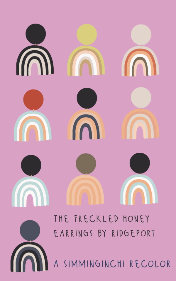 Simminginchi: The Freckled Honeys earrings recolors by Ridgeport