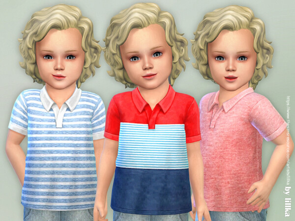 The Sims Resource: Toddler Boys Polo Shirt 02 by lillka