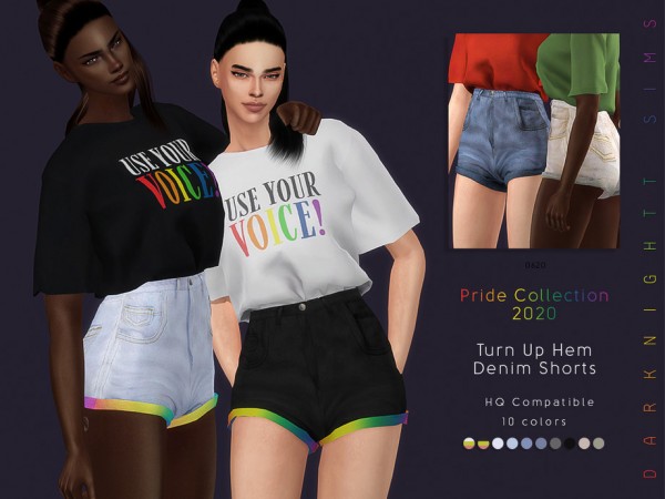  The Sims Resource: Turn Up Hem Denim Shorts by DarkNighTt