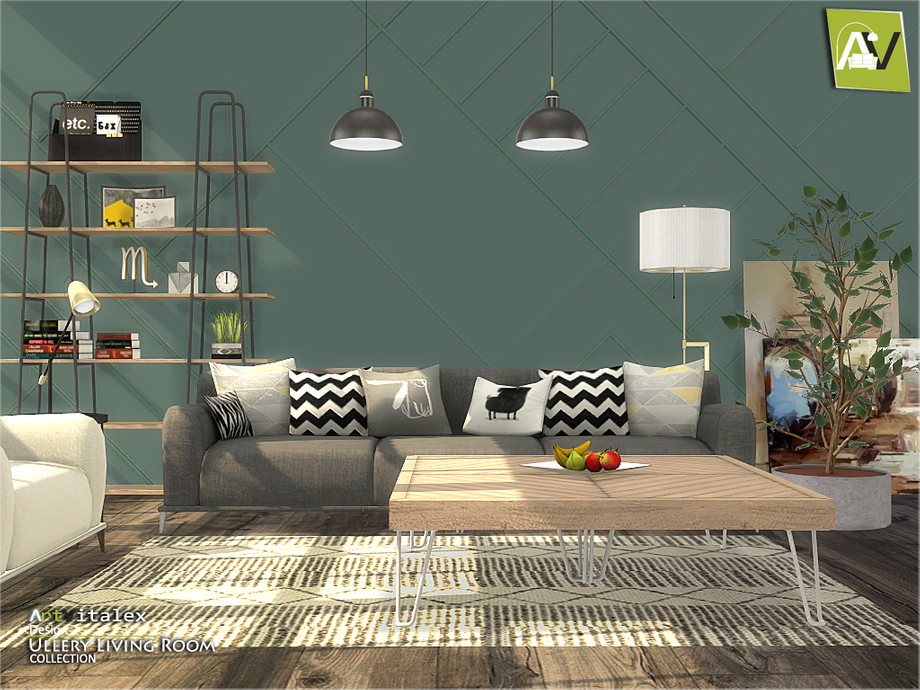 The Sims Resource Ullery Living Room By Artvitalex • Sims 4 Downloads