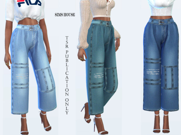 The Sims Resource: Womens wide jeans by Sims House