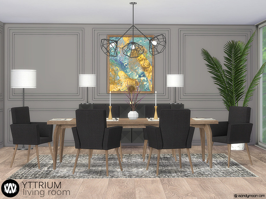 The Sims Resource: Yttrium Dining Room by wondymoon • Sims 4 Downloads