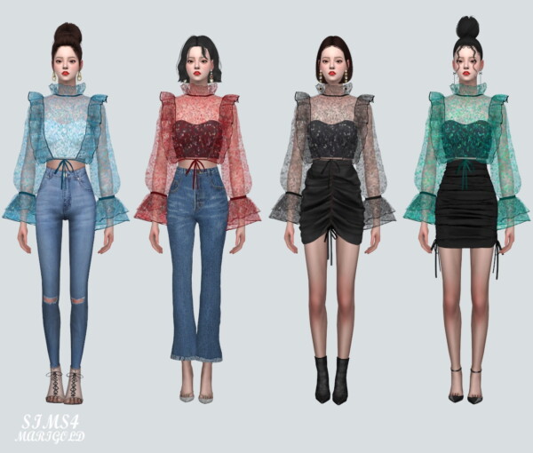 Glitter See Through Blouse from SIMS4 Marigold