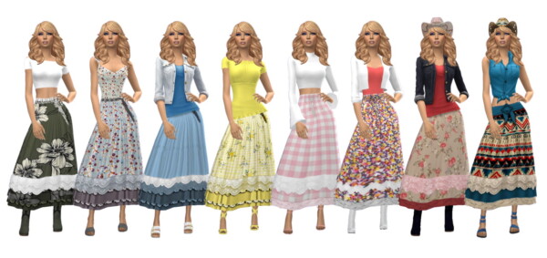Sims 4 Sue: Layered Skirt