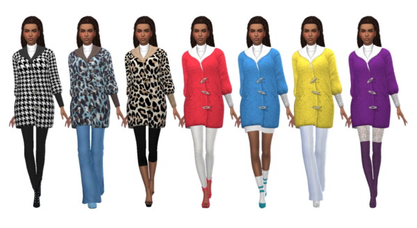 Sims 4 Sue: Teddy Coat Recolored