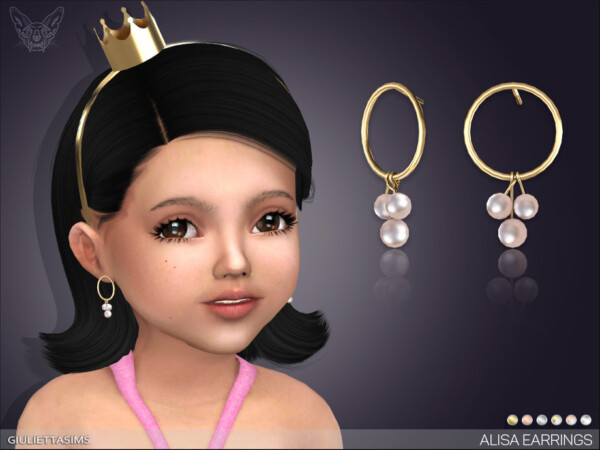 The Sims Resource: Alisa Earrings For Toddlers by feyona
