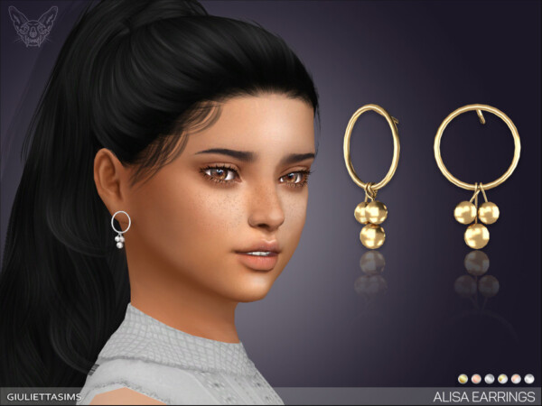 The Sims Resource: Alisa Earrings Kids by feyona