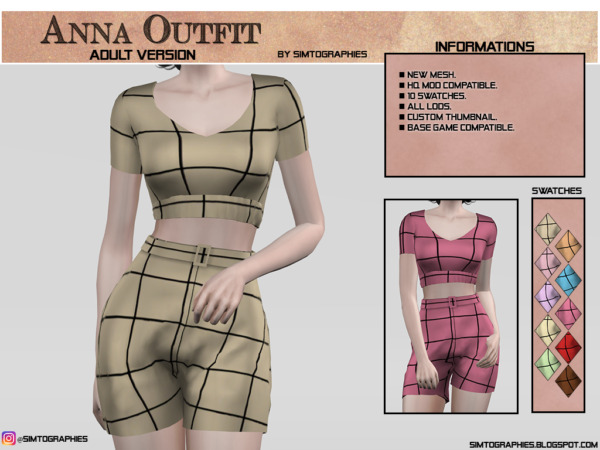 Simtographies: Andrea vest, Beth dress, Anna outfit, Toddler toy and Hamburguer